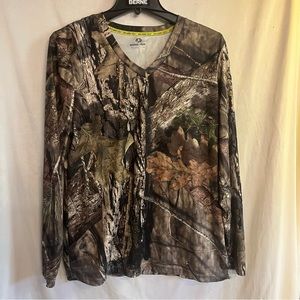 Mossy Oak Long Sleeve Mens Break Up Country Dri-fit V Neck Shirt size xl
